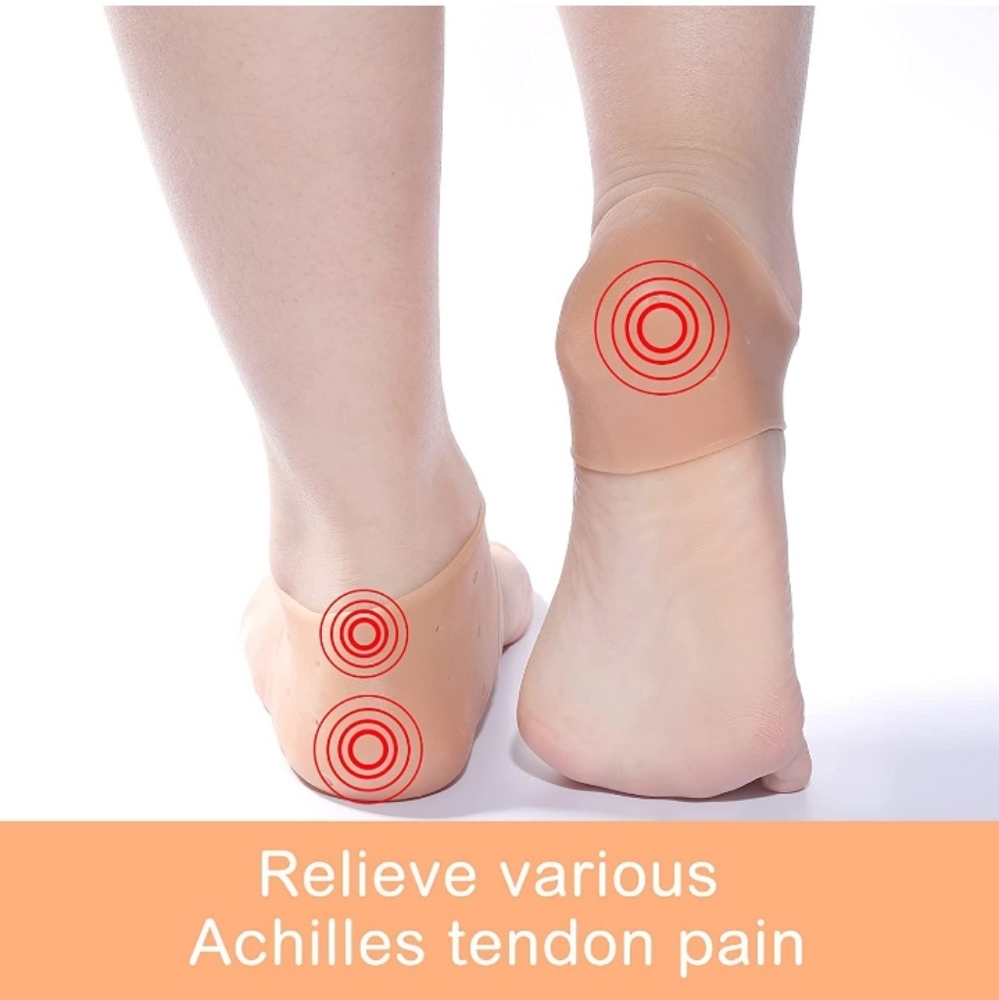 1 Pair Silicone Gel Pad Heel Sleeves Breathable Cushion Support Foot Insole Wrap